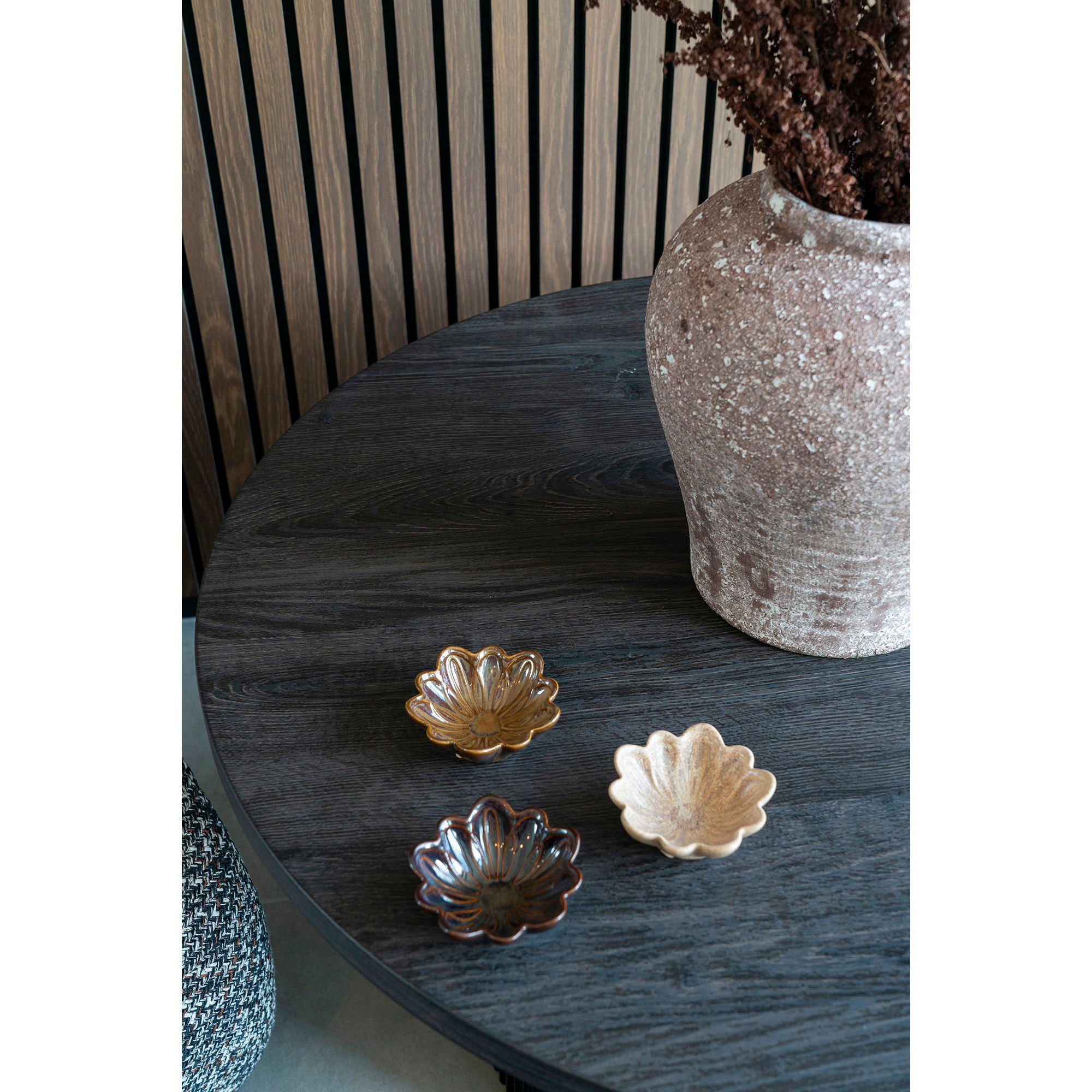 Bowl-Set „Blossom“ – Keramik, beige/braun/dunkelbraun, Ø8,5 cm, 3er-Set